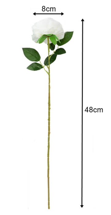 Bujor artificial din matase, la Fir, L 48cm [2]