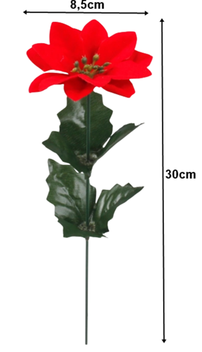 Craciunita artificiala cu textura catifelata, la Fir, L 30cm - Buchet 5 fire [2]
