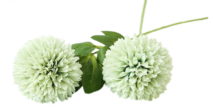 Crizantema Minge din matase artificiala la Fir, L 50cm [1]