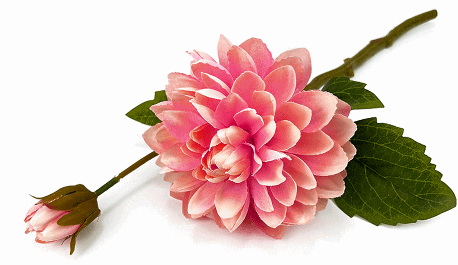 Dalia artificiala din matase, la Fir, L 37cm - Tulpina cu 2 flori [1]