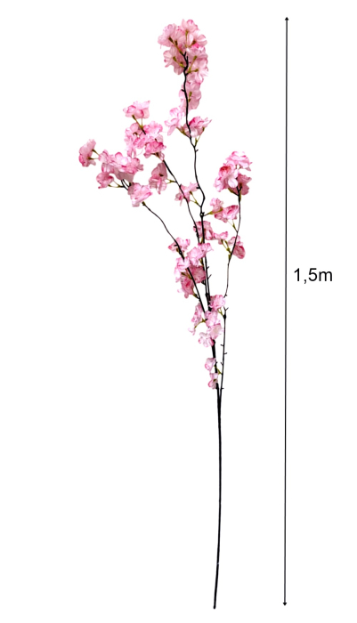 Flori de Cires artificiale din matase - Crenguta cu 4 ramuri, L 1,5m [2]