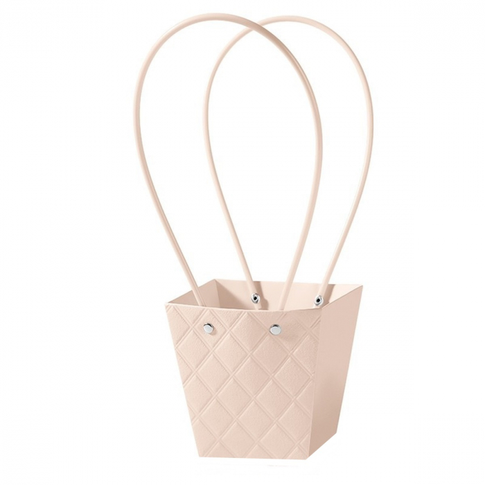Poseta/Sacosa pentru aranjamente florale, Aspect Matlasat, Light Pink - Set 5 buc [1]