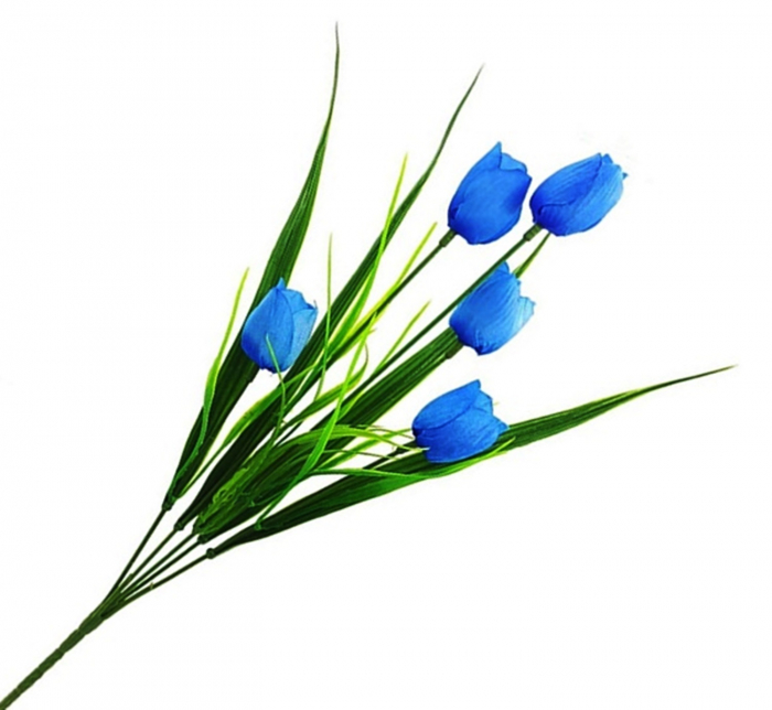 Lalea artificiala din matase, la Fir, L 40cm  - Tulpina cu 5 flori [1]