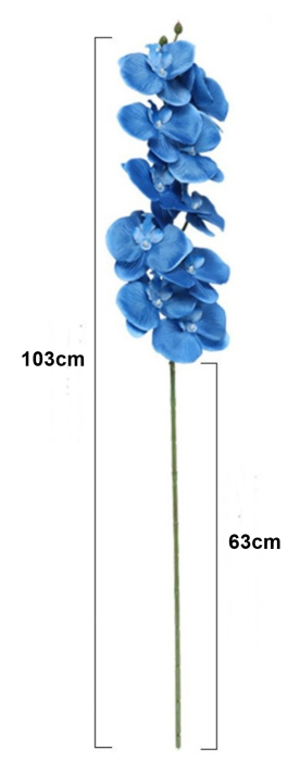 Orhidee artificiala din Silicon, la Fir, cu 9 capete, L 103cm [2]