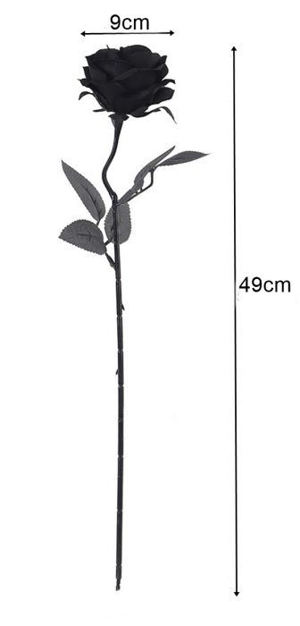 Trandafir artificial din matase, model "Gothic", la Fir, L 49cm [2]