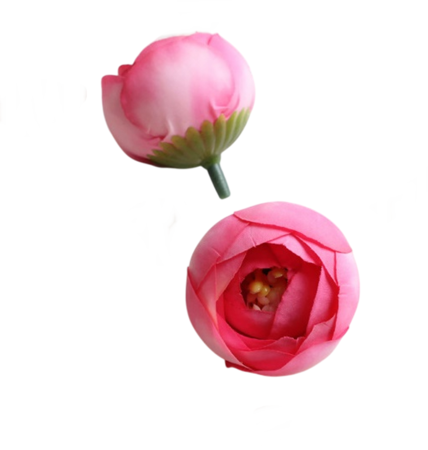 Capete Flori Artificiale - Boboc de Bujor din matase, Cap ⌀ 3,5cm - SET 10buc