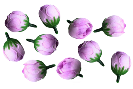 Capete Flori Artificiale - Boboc de Trandafir din matase, Cap ⌀ 2,5cm - SET 10buc