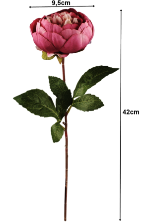 Bujor artificial din matase, la Fir, L 42cm [1]