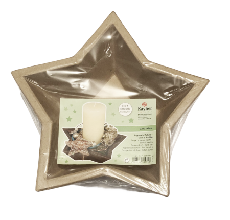 Decoratiuni si Accesorii pentru Iarna - Cosulet "Stea" din Papier-mâché 22cm