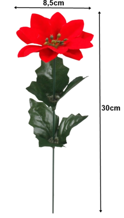 Craciunita artificiala cu textura catifelata, la Fir, L 30cm - Buchet 5 fire [1]