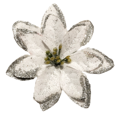 Flori - Craciunita din catifea - White, Cap ⌀ 10cm