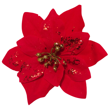 Flori - Craciunita din catifea, Cap ⌀ 12cm