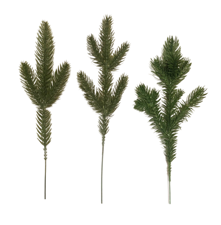 Ramuri de Iarna / Winter Branches - Crenguta artificiala de Brad, L 24-27cm - Set 5buc