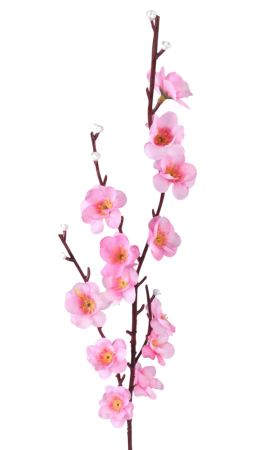 Crengute si Ghirlande - Flori de Cires artificiale din matase - Crenguta cu 4 ramuri, L 51cm - Pink