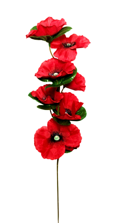 Flori - Crenguta cu Flori de Mac artificiale din matase, L 56cm