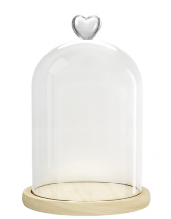 Cupole din Sticla - Cupola sticla ⌀9x12cm, baza lemn