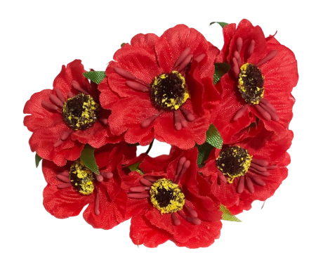 Buchetele Flori Artificiale - Floare de Cires din matase  ⌀4cm, cu tulpina 8cm - Buchet 6 flori