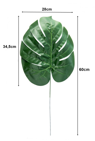 Frunze, Tulpini si Ramuri - Frunze artificiale de Philodendron, din matase artificiala, L 60cm - Set 5 buc