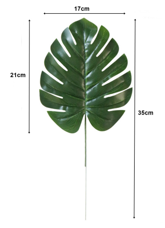 Frunze, Tulpini si Ramuri - Frunze artificiale de Philodendron, din PU - Set 12 buc
