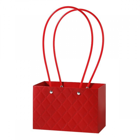 Recipiente aranjamente florale - Poseta/Sacosa pentru aranjamente florale, Aspect Matlasat, Red - Set 5 buc
