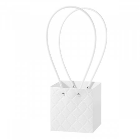 AMBALAJE FLORALE - Poseta/Sacosa pentru aranjamente florale, Aspect Matlasat, White - Set 5 buc