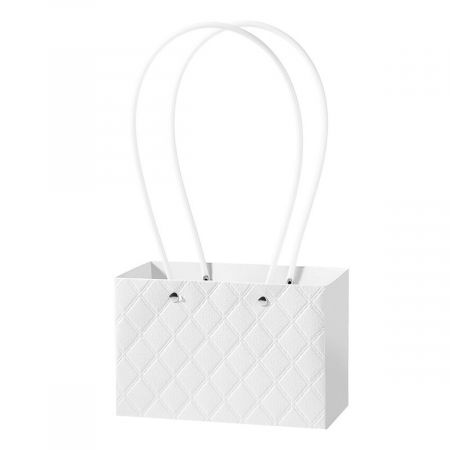 AMBALAJE FLORALE - Poseta/Sacosa pentru aranjamente florale, Aspect Matlasat, White - Set 5 buc