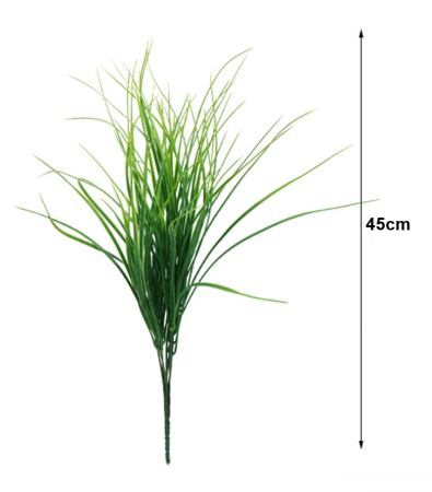 PLANTE SI FLORI ARTIFICIALE - Iarba artificiala anti-UV, din plastic - Tulpina cu 7 ramuri, L 45cm