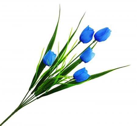 Flori Artificiale cu Tulpina - Lalea artificiala din matase, la Fir, L 40cm  - Tulpina cu 5 flori