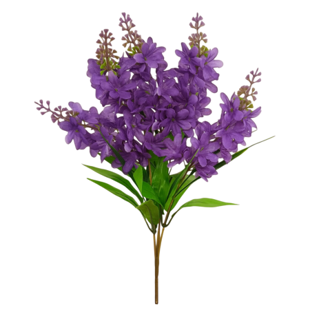 Flori de Primavara / Spring Flowers - Liliac artificial din matase, la Fir, L 38cm - Tulpina cu 5 flori
