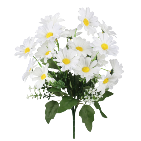 Flori - Margareta artificiala din matase, la Fir, L 31cm - Tulpina cu 21 flori