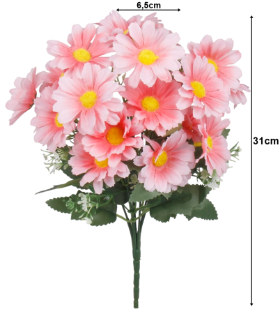 Margareta artificiala din matase, la Fir, L 31cm - Tulpina cu 21 flori [1]