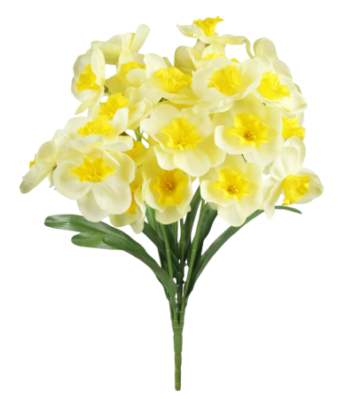 Flori - Narcisa artificiala din matase, la Fir, L 42cm - Tulpina cu 35 flori
