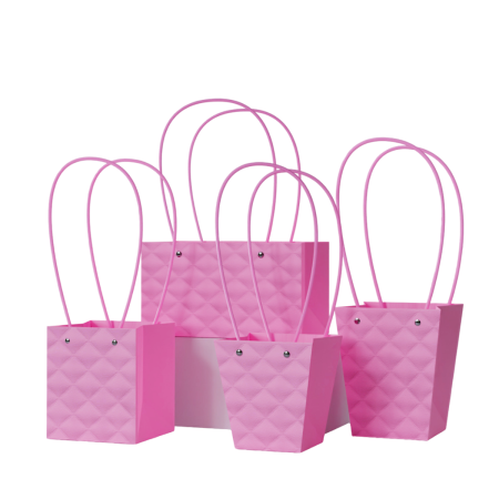 Recipiente aranjamente florale - Poseta Aspect Matlasat "Diamond" pentru aranjamente florale, Purple - Set 5 buc