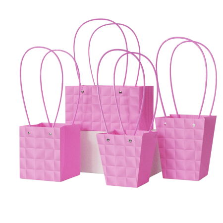 Recipiente aranjamente florale - Poseta Aspect Matlasat "Square" pentru aranjamente florale, Purple - Set 5 buc