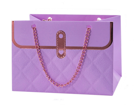 Cutii din Hartie si Carton - Poseta foldabila 15x10x10,5cm, Aspect Matlasat, pentru aranjamente florale - Set 5 buc