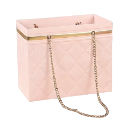 Cutii din Hartie si Carton - Poseta foldabila 16x12x15cm, Aspect Matlasat, pentru aranjamente florale - Set 5 buc