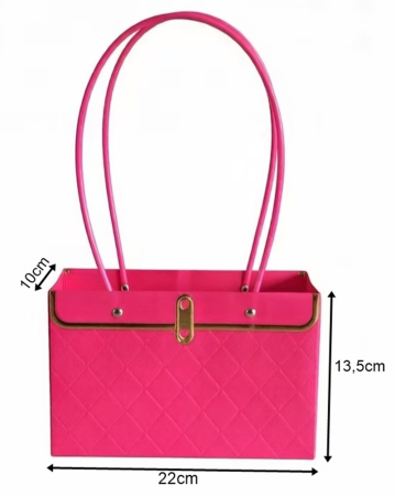 Poseta foldabila, 22x10x13,5cm, Aspect Matlasat, pentru aranjamente florale - Set 5 buc [1]