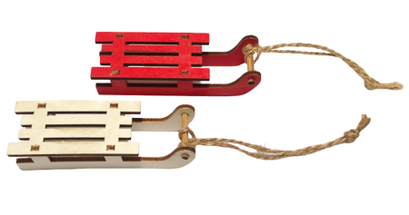 Decoratiuni si Accesorii pentru Iarna - Saniuta din lemn 8,5cm