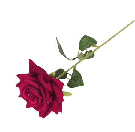 PLANTE SI FLORI ARTIFICIALE - Trandafir artificial din catifea, model "Corner", la Fir, L 50cm