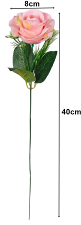 Trandafir artificial din matase, la Fir, L 40cm [1]