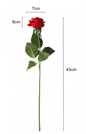Trandafir artificial din matase, la Fir, L 43cm [1]