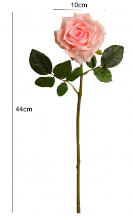 Trandafir artificial din matase, Wet Feel, la Fir, L 44cm [1]