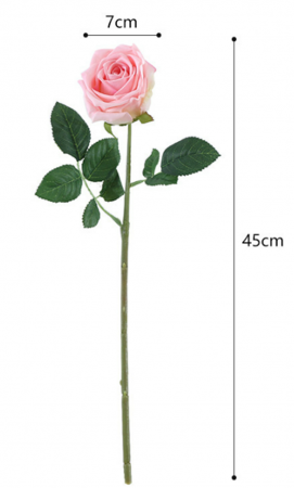 Trandafir artificial din matase, Wet Feel, la Fir, L 45cm [1]