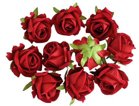Flori - Trandafir din catifea, Cap ⌀ 8cm - SET 10buc