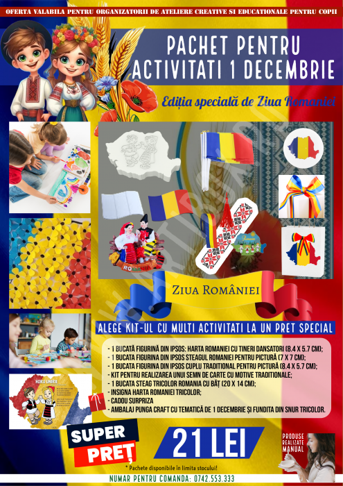 Activitati pentru copii 1 Decembrie - Ziua Nationala a Romaniei - Pictura & Crafty