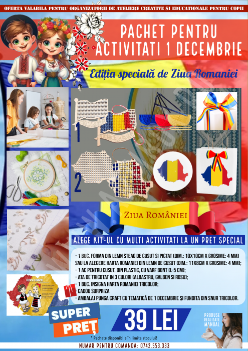 Activitati pentru copii de 1 Decembrie - Invatam sa coasem!