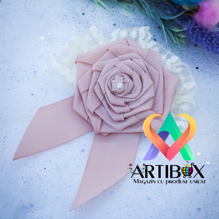 Brosa Eleganta stil Jabou, Papion,  Funda pentru camasi si rochite - Rose [2]