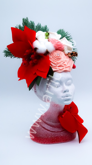 Aranjament de Craciun - Printesa Africana Craciunita Red [3]