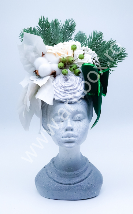 Aranjament de Craciun - Printesa Africana Craciunita White [2]