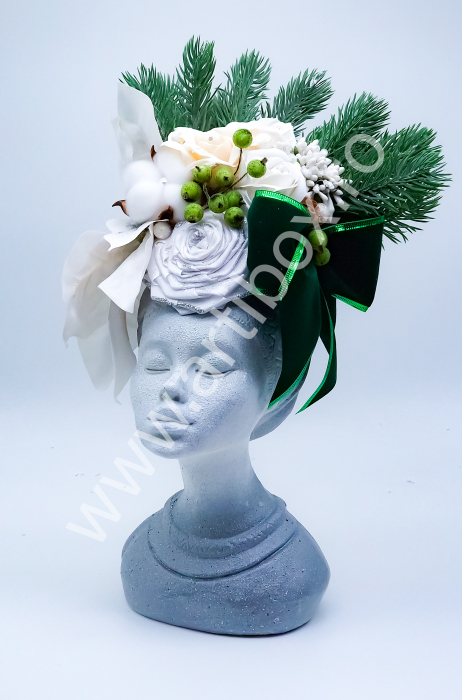 Aranjament de Craciun - Printesa Africana Craciunita White [3]